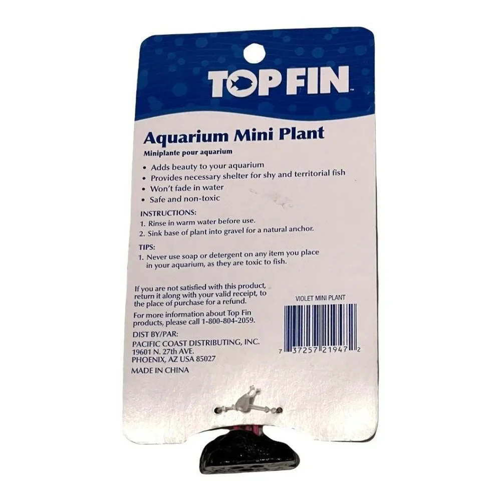 Top Fin Mini Violet Aquarium Fishtank Plastic Plant Small Decor